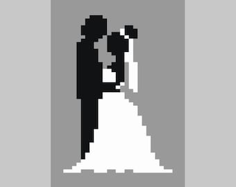 Bride and Groom - Finger Knitting / Chunky Knit Blanket Pattern