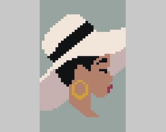 Patrón de manta de punto grueso para mujer con sombrero - Tejido a mano