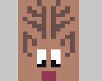 Reindeer (Pillow size) - Finger Knitting / Chunky Knit Blanket Pattern