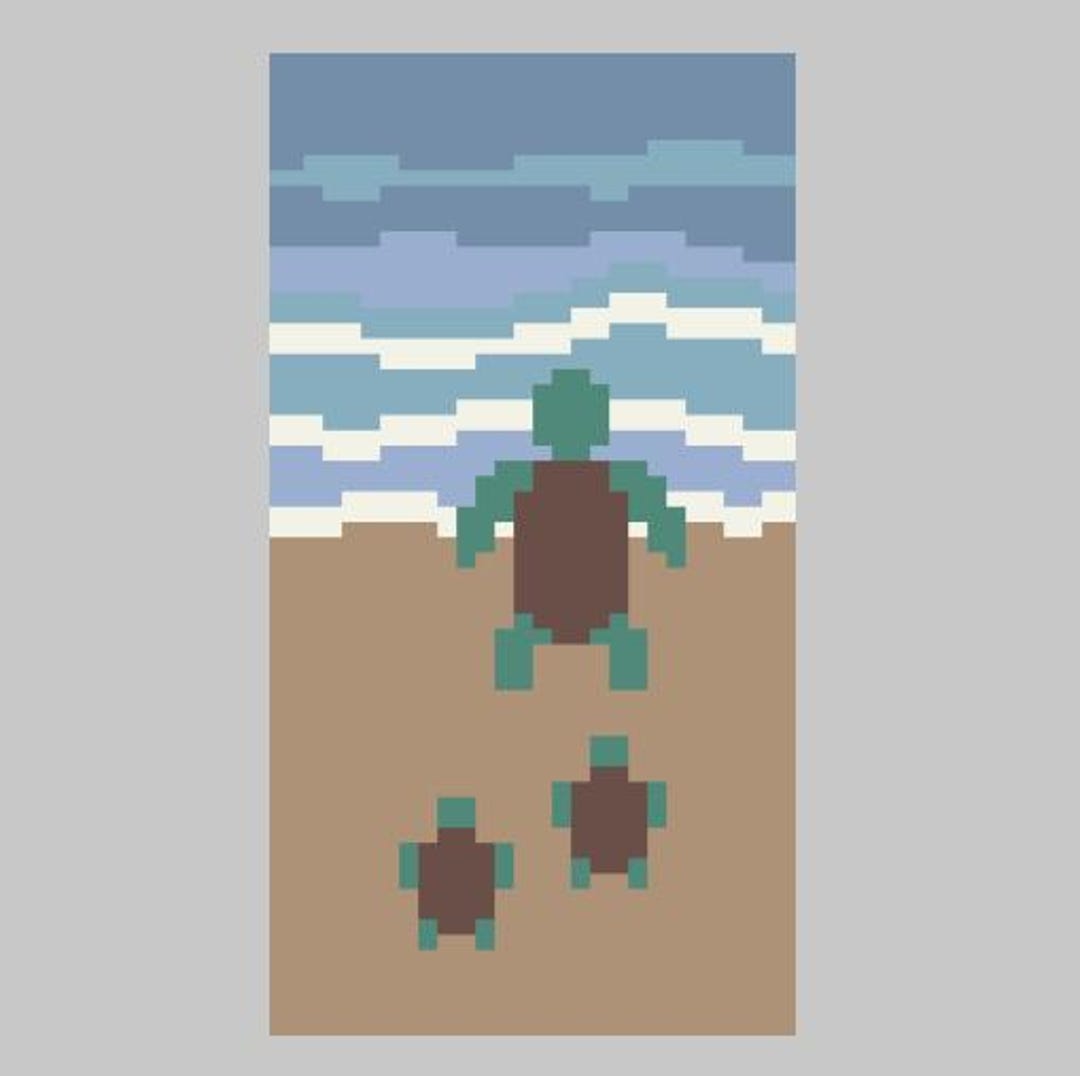 Turtles on the Beach - Finger Knitting / Chunky Knit Blanket Pattern - Etsy