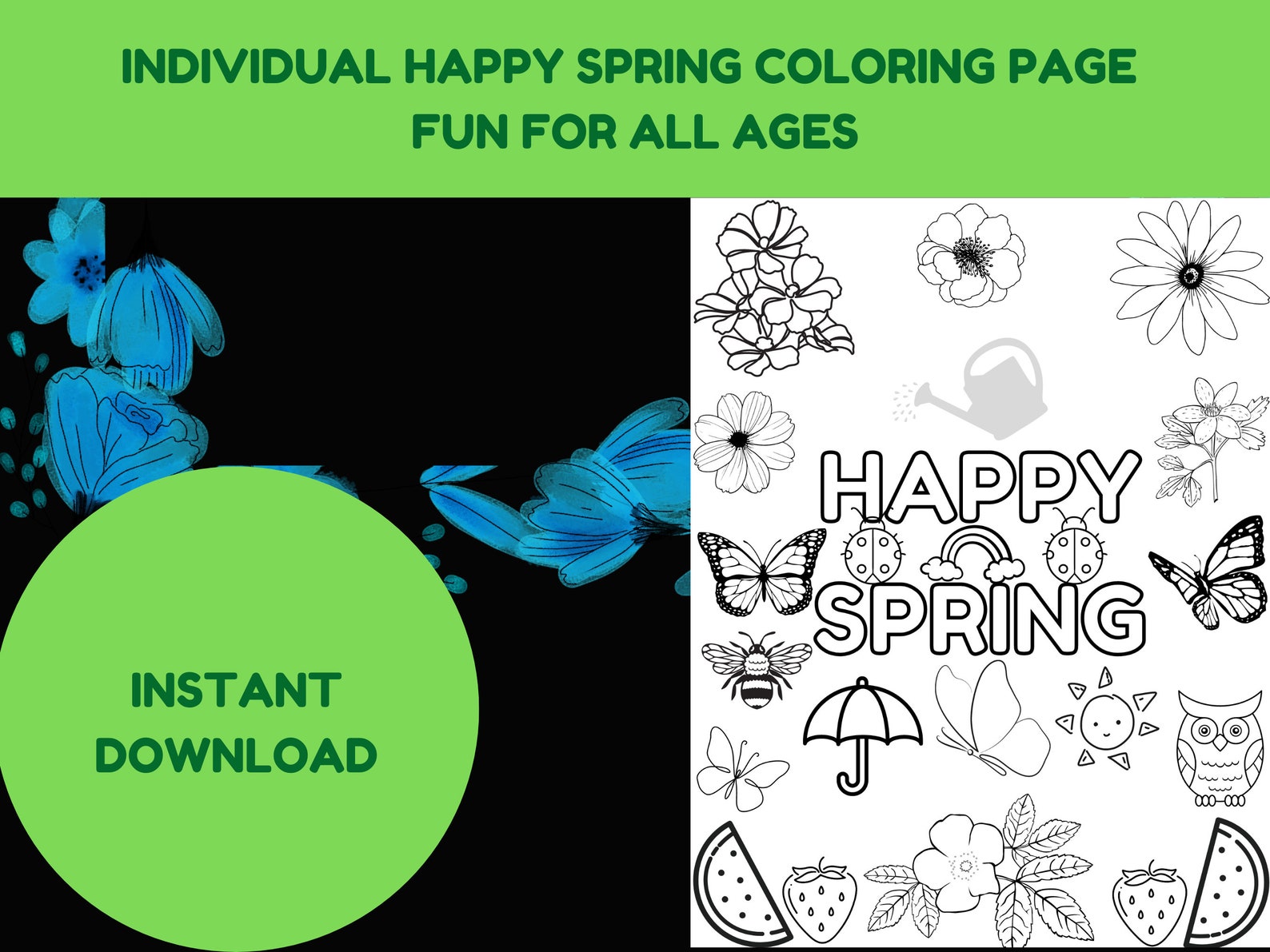 Individu Spring Individual Spring Coloring Page | Fun for All Coloring Page | Spring ...
