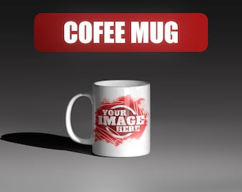 Maqueta de taza de café de 325 ml (PSD): Plantilla de taza de cerámica bicolor (descarga digital)