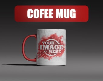 Maqueta de taza de café de 325 ml (PSD): Plantilla de taza de cerámica bicolor (descarga digital)