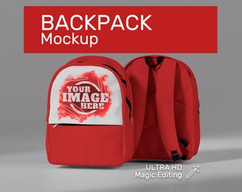 Maqueta de mochila escolar: Plantilla de sublimación (PSD)