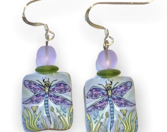 Dragonfly Earrings Polymer Clay