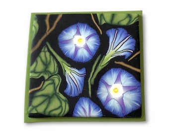 Morning Glory Pin Brooch Polymer Clay