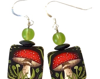 Mushroom Earrings Polymer Clay