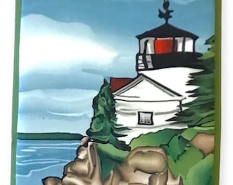 Bass Harbor Light Lighthouse Pin Brooch