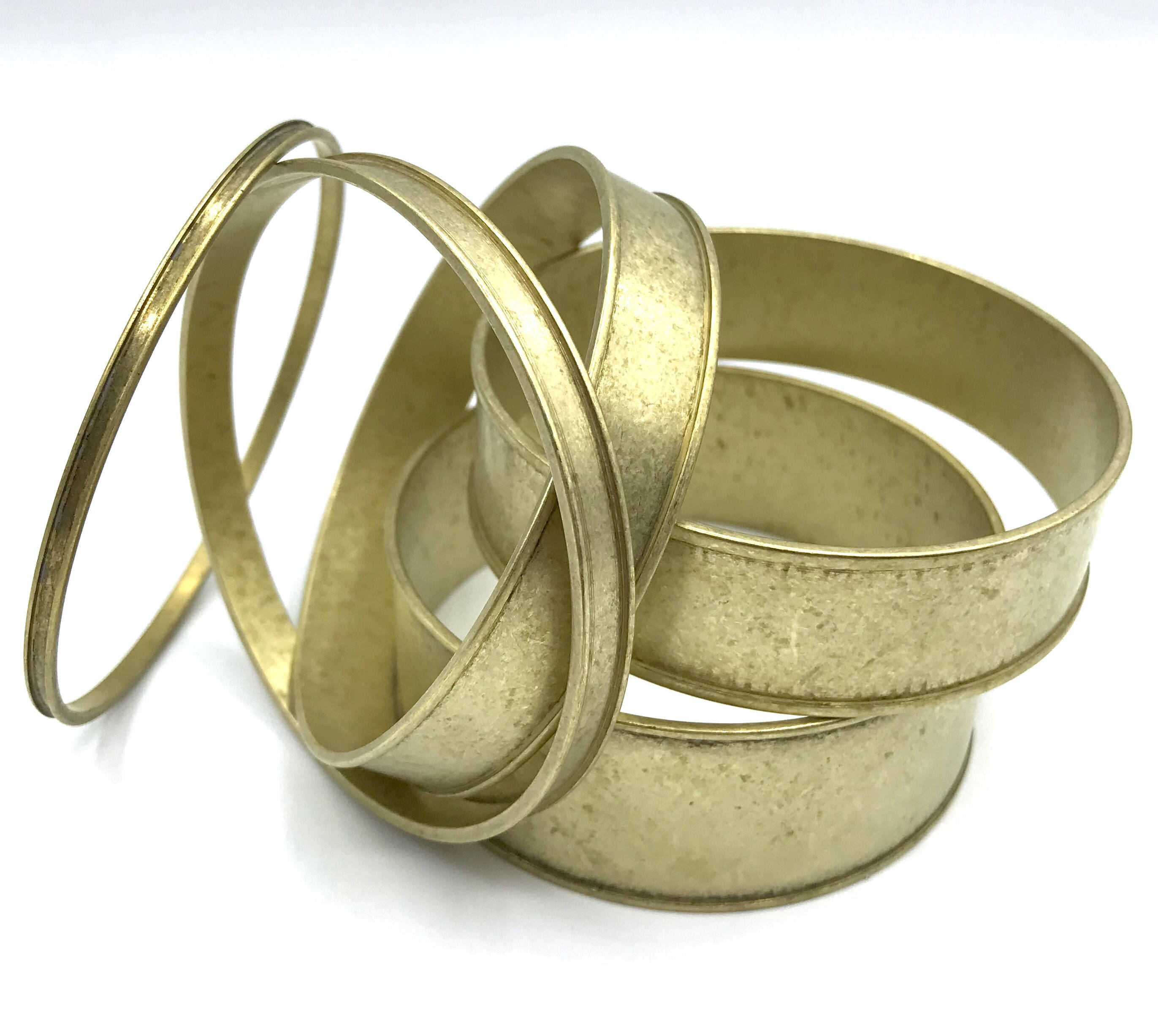 Z Set of 5 Graduated Brass Channel Bracelet Blanks Etsy