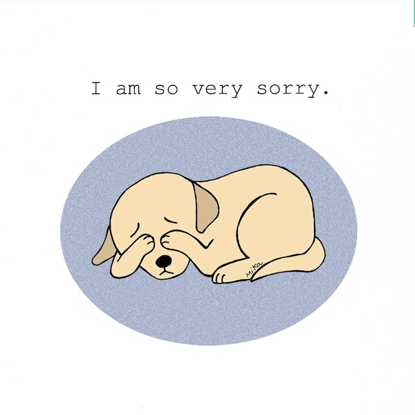 Printable Sorry Card, Cute Sad Puppy Apologies, Instant Download sorry card, Digital file printable, Dog Lover Gift, Sorry card for friend