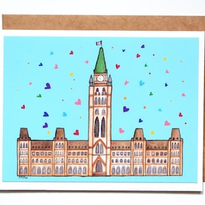 Carte canadienne, I love Canada Card, Cadeau de soutien pour le Canada, Fait main au Canada, Joli cadeau canadien, Carte d'anniversaire d'expatrié, Sauvons la démocratie
