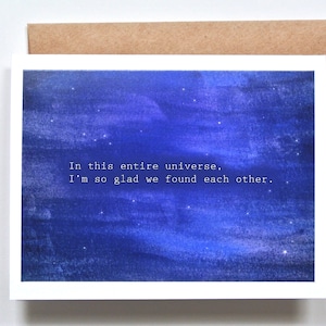 Carte d'amour geek, carte de Saint-Valentin pour amoureux de la science, cadeau romantique sur le thème de l'espace, carte céleste pour elle, cadeau pour amoureux des étoiles, carte d'amour ringard pour lui