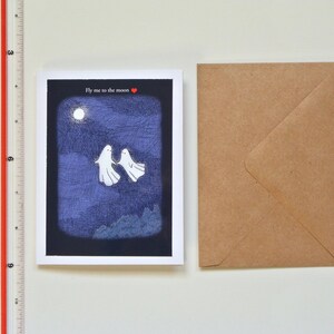 Gothic Ghosts Card: Fly Me to the Moon, Romantic Anniversary Gift image 6