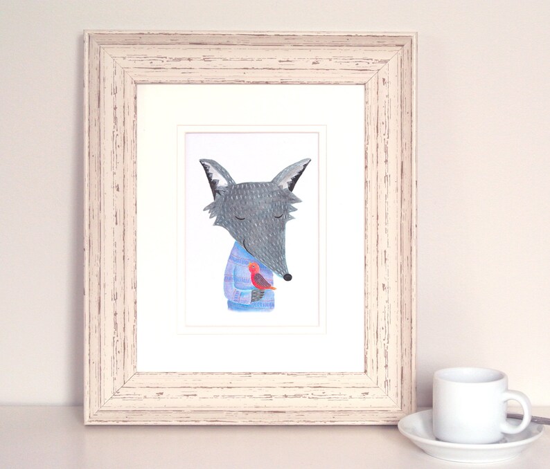 Wolf Print Woodland Nursery Art for Boy Nursery Wall Décor Etsy
