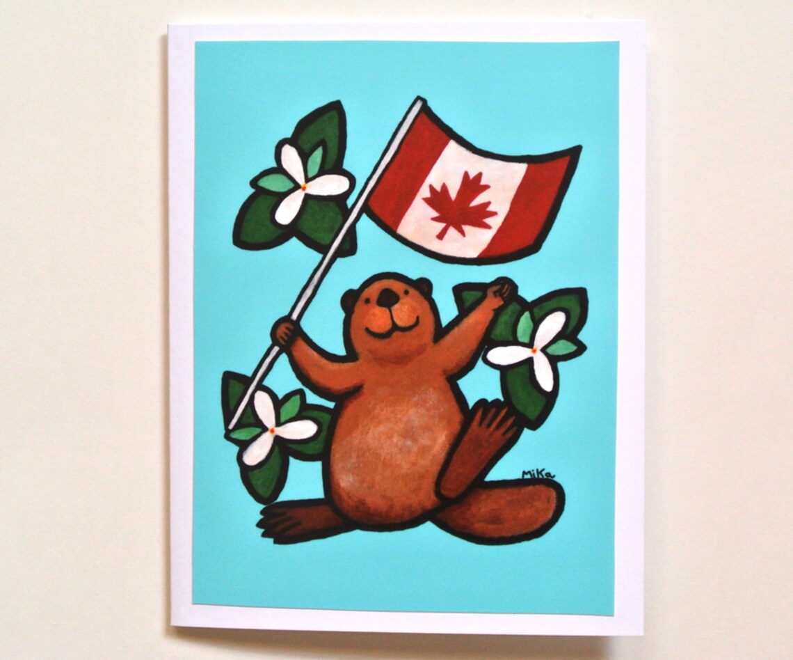Canadian Greeting Card Funny Birthday Card From Canada Beaver Etsy