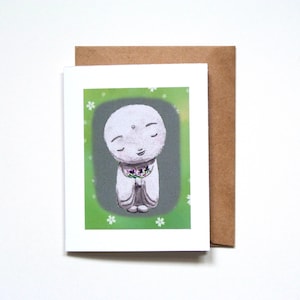 Carte Jizo, carte unique pour la fête des mères, cadeau spirituel pour maman, carte bouddhiste, médiation bienveillante, carte de soutien pour le rétablissement et la sympathie