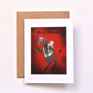 Krampus Christmas Card, Holiday card for naughty kids, Funny Christmas gift, Evil Christmas Card, Goth Christmas, European Christmas, MiKa
