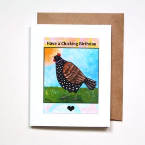Funny Chicken Birthday Card: Quirky Hen Art Greeting