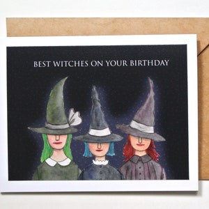 Carte d'anniversaire sorcière, meilleures sorcières pour votre anniversaire, carte d'anniversaire drôle, carte d'anniversaire gothique, humour féministe, trucs mystiques, cadeau wicca