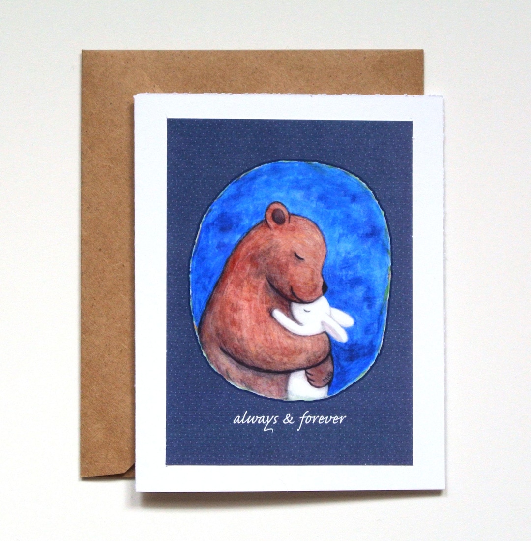 Bear and Bunny Anniversary Card, I Love You, Always and Forever - Etsy