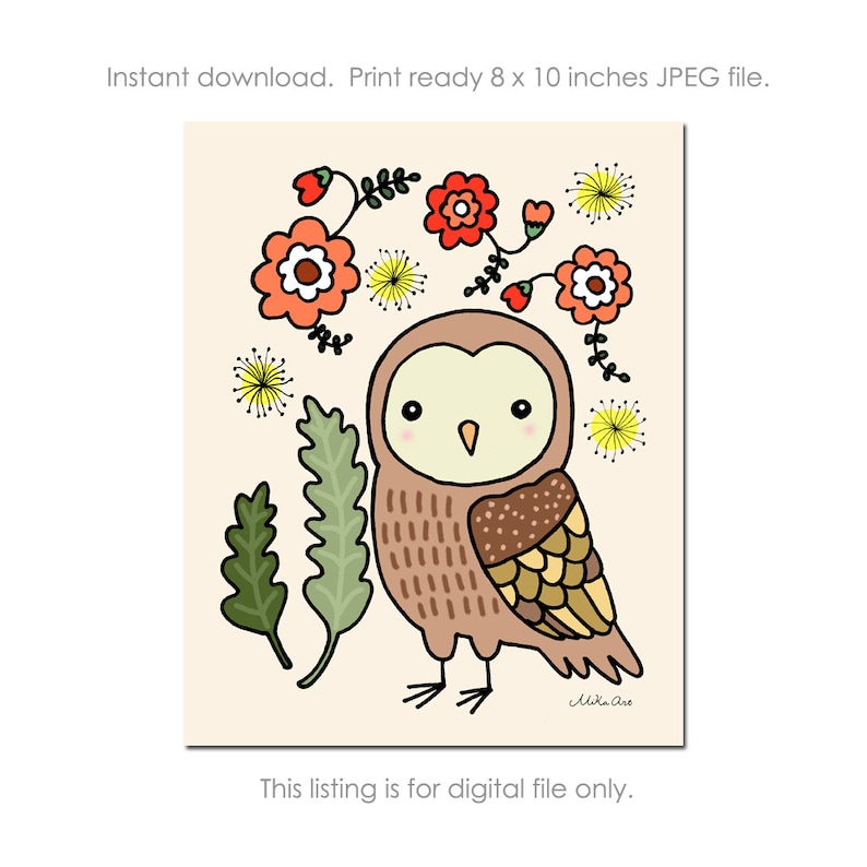 Nursery Decor Owl Nursery Art Printable Nursery Decor Instant | Etsy