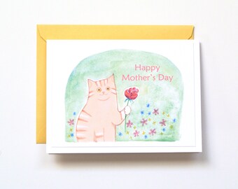 Simple Mothers Day card, Cat mothers day gift, Thank you card for Mother-in-law, Stepmother, Grandmother, Mother Figure, Surrogate mother