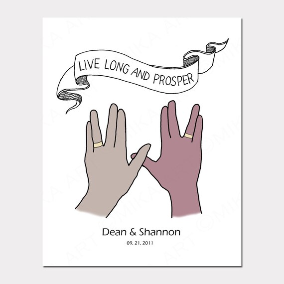Star Trek Wedding Unique Gift For Couple Custom Illustration Etsy