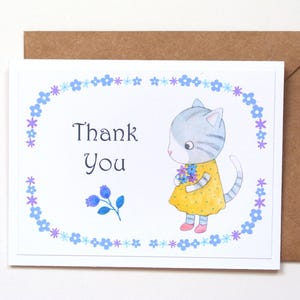 Teacher Thank You Card, Cute Cat Kitten card, Nursery Daycare Gratitude Card, Teacher Appreciation Gift, Handmade Card, Custom message card