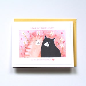 Carte d'anniversaire chats, cadeau d'anniversaire pour amoureux des chats, tigré orange, chat smoking, anniversaire de petit ami papa chat pour lui, portrait d'animal de compagnie, carte message personnalisée