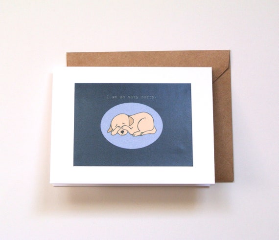 Handmade Puppy Sorry Card, I am so very sorry, Apology Gift