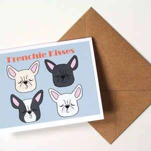 Carte de fête des pères papa chien drôle, carte d'anniversaire, carte cadeau amateur de bouledogue français, cadeau maman chien Frenchie, baiser Frenchie, carte chien mignon original