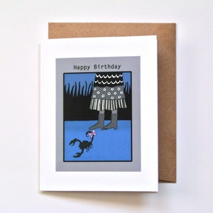 Carte d'anniversaire du zodiaque Scorpion, signes d'astrologie, cadeau Scorpion, cadeau d'anniversaire Halloween, cadeau pour amateur de scorpion, carte fille gothique, cadeau surnaturel