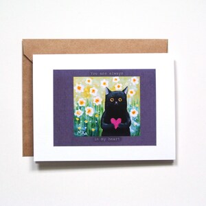 Carte d'anniversaire de chat noir, cadeau d'amant de chat, cadeau mignon de Saint-Valentin, vous êtes toujours dans mon coeur, carte d'anniversaire de chat pour petit ami ou petite amie