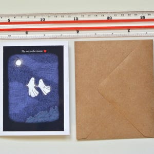 Gothic Ghosts Card: Fly Me to the Moon, Romantic Anniversary Gift image 7