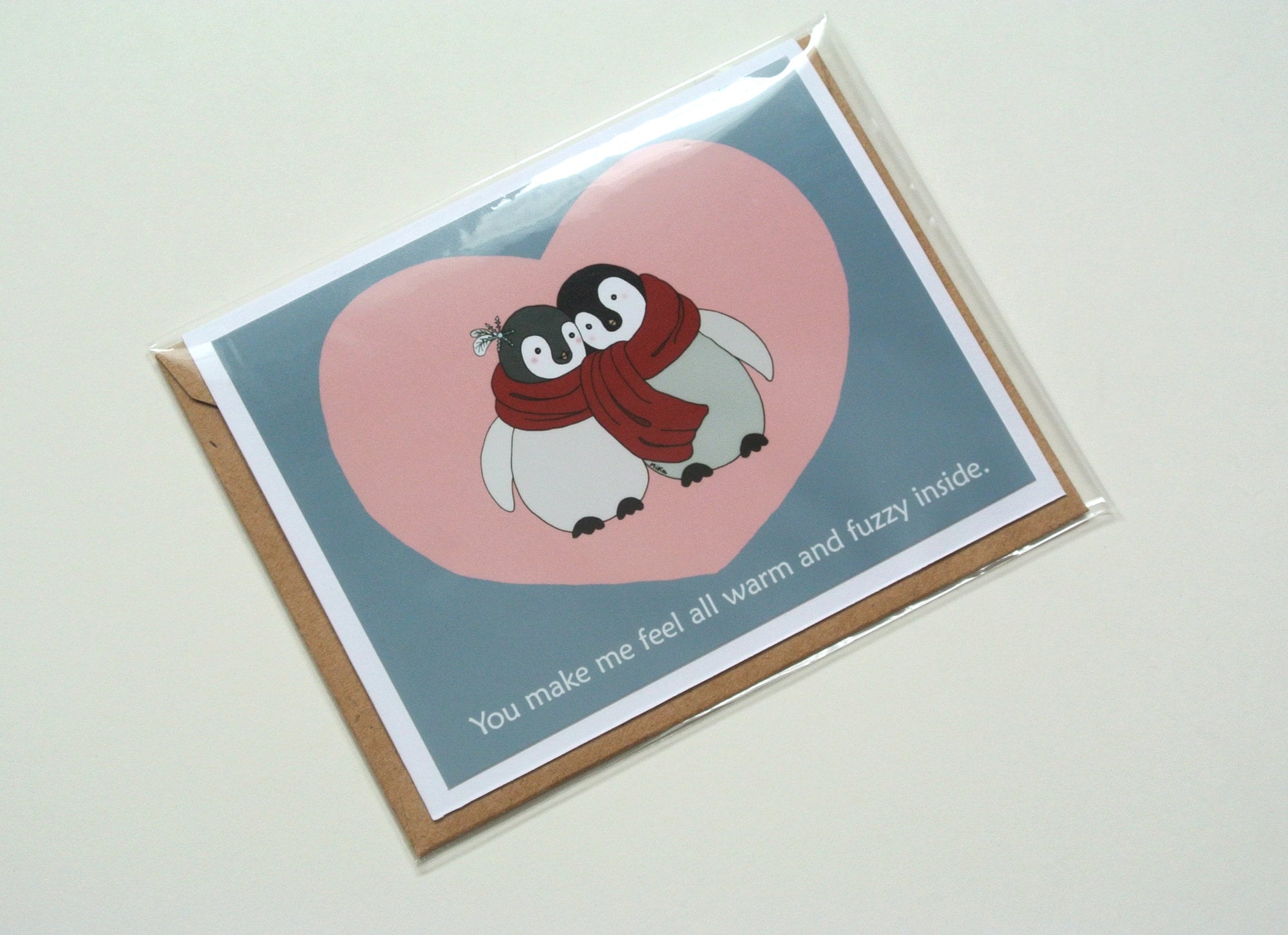Pinguin-Valentinstagskarte – Lustige 'I Love You'-Karte Für Sie & Ihn, Mit Blankem Innenraum