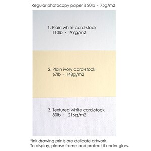 Może przedstawiać: Por&oacute;wnanie trzech rodzaj&oacute;w papieru kartonowego: gładkiego białego, gładkiego kremowego i białego fakturowanego. Gładki biały papier kartonowy ma 110 funt&oacute;w (199 g/m2), gładki kremowy 67 funt&oacute;w (148 g/m2), a fakturowany biały 80 funt&oacute;w (216 g/m2). Tekst zaleca oprawę.