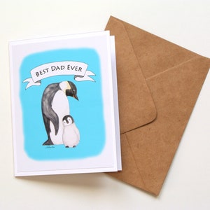 Carte de fête des pères pingouin pour papa, meilleur papa de tous les temps, carte d'anniversaire de papa, merci papa, carte d'anniversaire de mari, carte de voeux pour papa, cadeau de bébé papa
