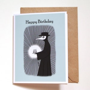 Carte d'anniversaire peste doctor, carte d'anniversaire drôle pour lui, carte d'anniversaire art gothique, carte d'humour noir, carte d'anniversaire blague mort, art steampunk