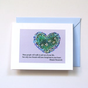 Pet Loss Sympathy Card, Eleanor Roosevelt Quote, Condolences gift, Sorry for your loss, Death of Dog, Cat Loss Sympathy, Blue Floral card