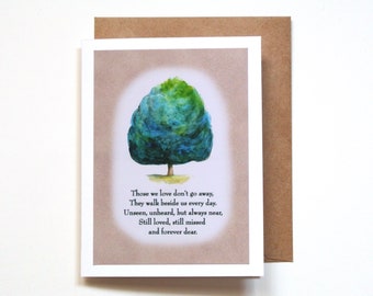 Sympathy card, Sorry for your loss Card, Condolence card, Bereavement card, Miscarriage Grieving card, Pet Loss card, Forever dear poem card
