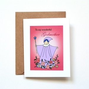 Carte de fête des mères pour marraine, cadeau marraine, carte de remerciement pour femmes comme maman, carte message personnalisée, fée marraine, cadeau pour elle, MiKa