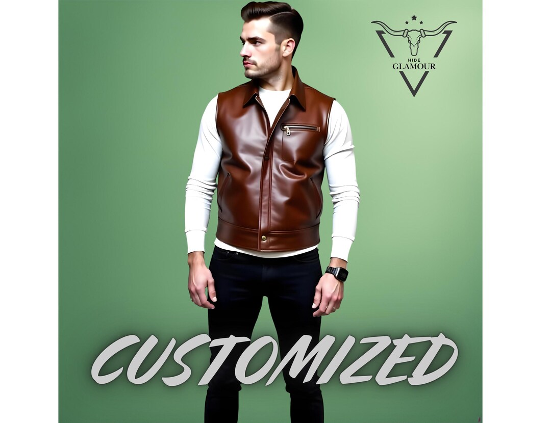 Customized Brown Leather Vest for Men Natural Leather Vest for Men - Etsy