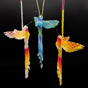 Beaded Hummingbird // Beaded Hummingbird Pendant // Hummingbird Pendant // Beaded Hummingbird
