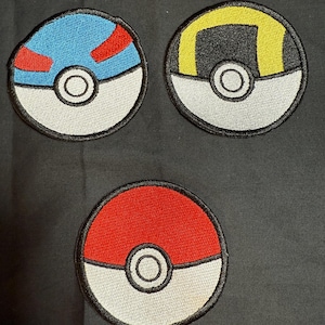 Anime Video Game PKM Iron On Embroidered Patch For Clothes And Accessories