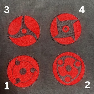 Anime Inspired Shinobi Power Eye Iron On Embroidered Patch  For Clothes And Accessories