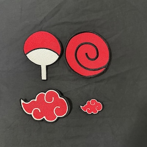 Anime Inspired Shinobi Clan And Cloud Iron On Embroidered Patch For Clothes And Accessories