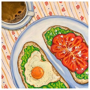 Breakfast Food Art Print: Fun Kitchen Decor (Printable Download)