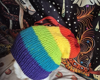 Pride beanies. Reversible Gay pride beanies, perfect for most weather, casual baggy beanies. Perfect for Pride events and showing support