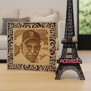 Custom Eiffel Tower Sculpture | Personalized Wood Model with Name | Laser Cut Paris Decor | Unique Gift for Travel Lovers & Events