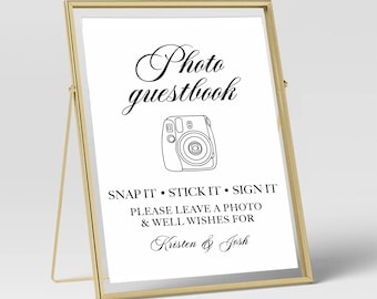 Polaroid foto gastenboek bord